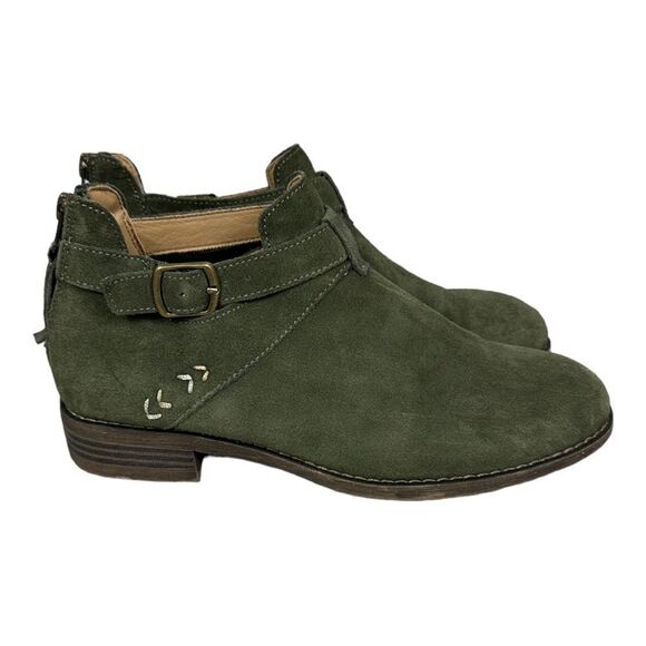 Skechers green suede booties size 6.5 - Picture 1 of 8